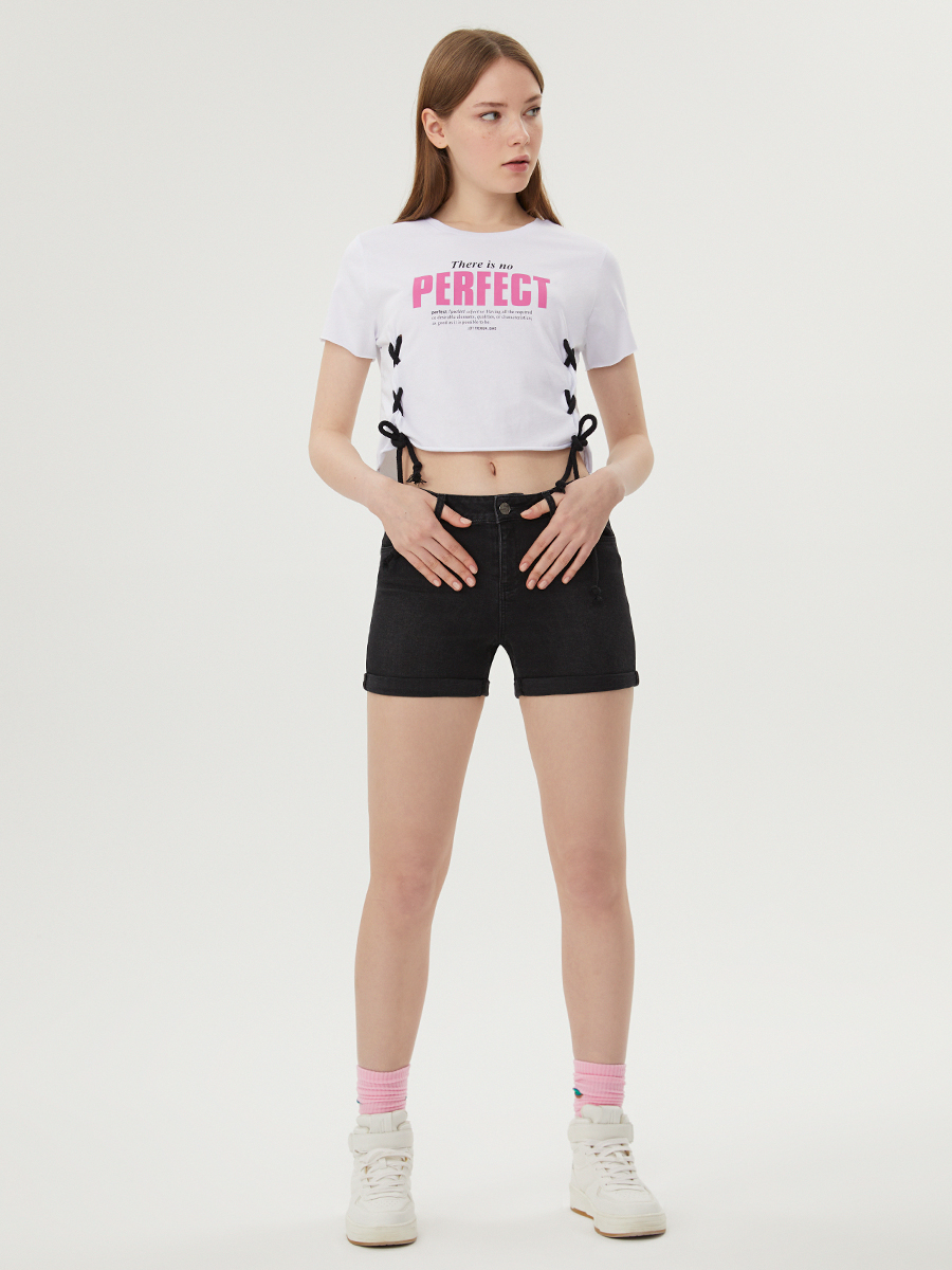 Crop Kadın Tshirt K.kol