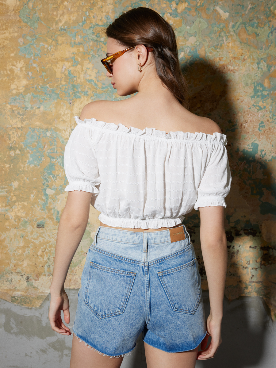 Crop Kadın Bluz K.kol