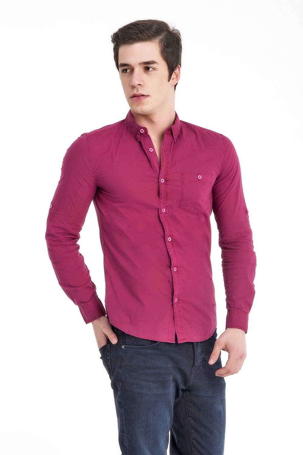 Slim Fit Erkek Gömlek U.kol