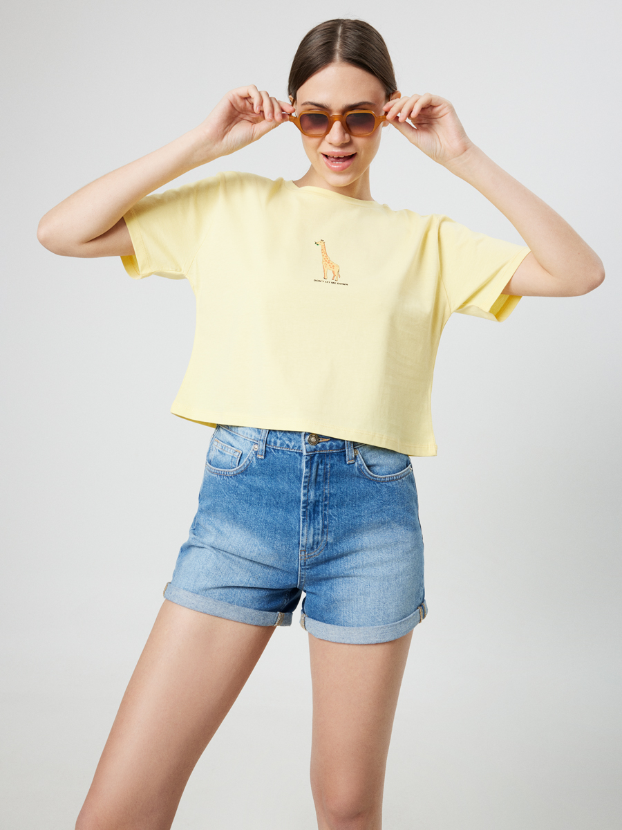 Long Crop Kadın Tshirt K.kol
