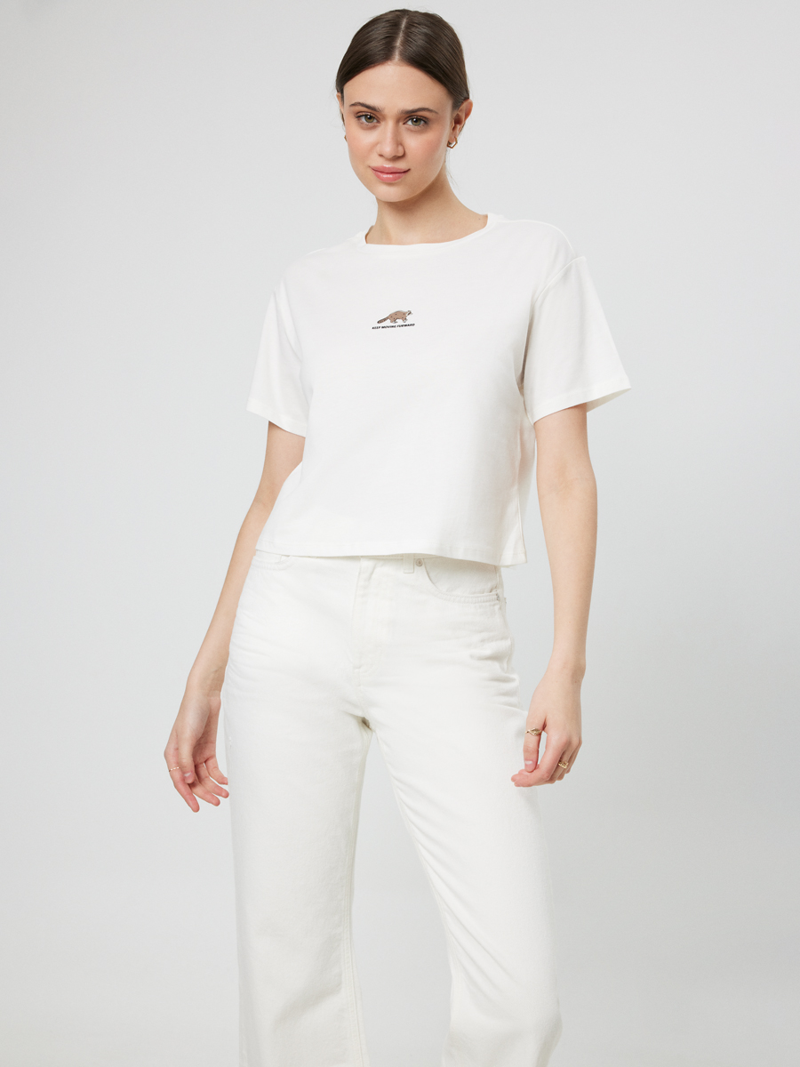 Regular Long Crop Kadın Tshirt K.kol