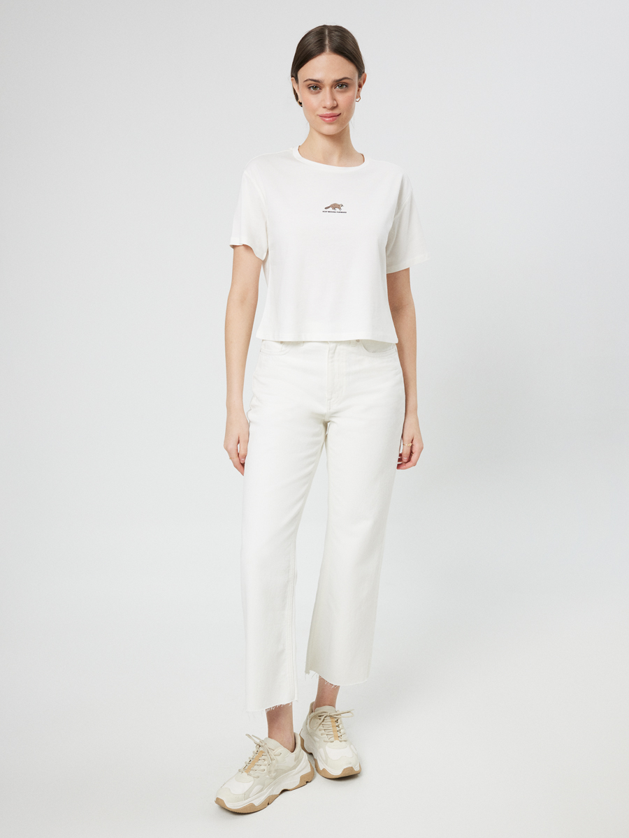 Regular Long Crop Kadın Tshirt K.kol