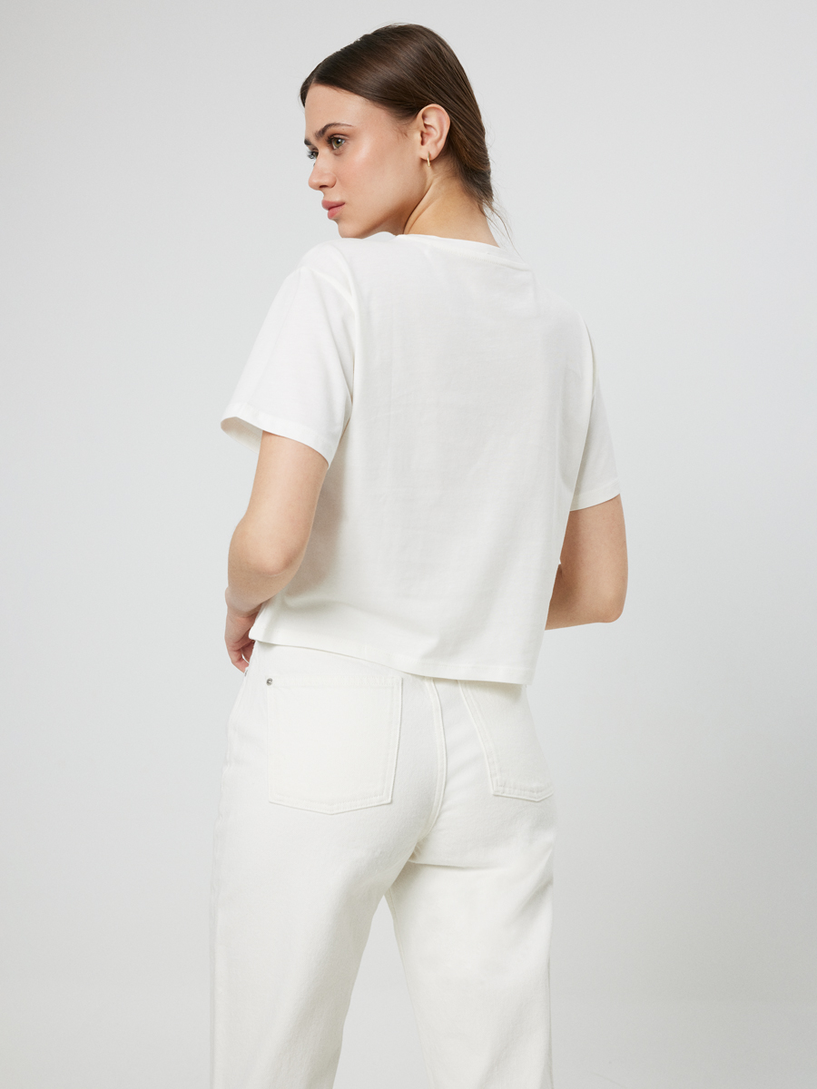 Regular Long Crop Kadın Tshirt K.kol