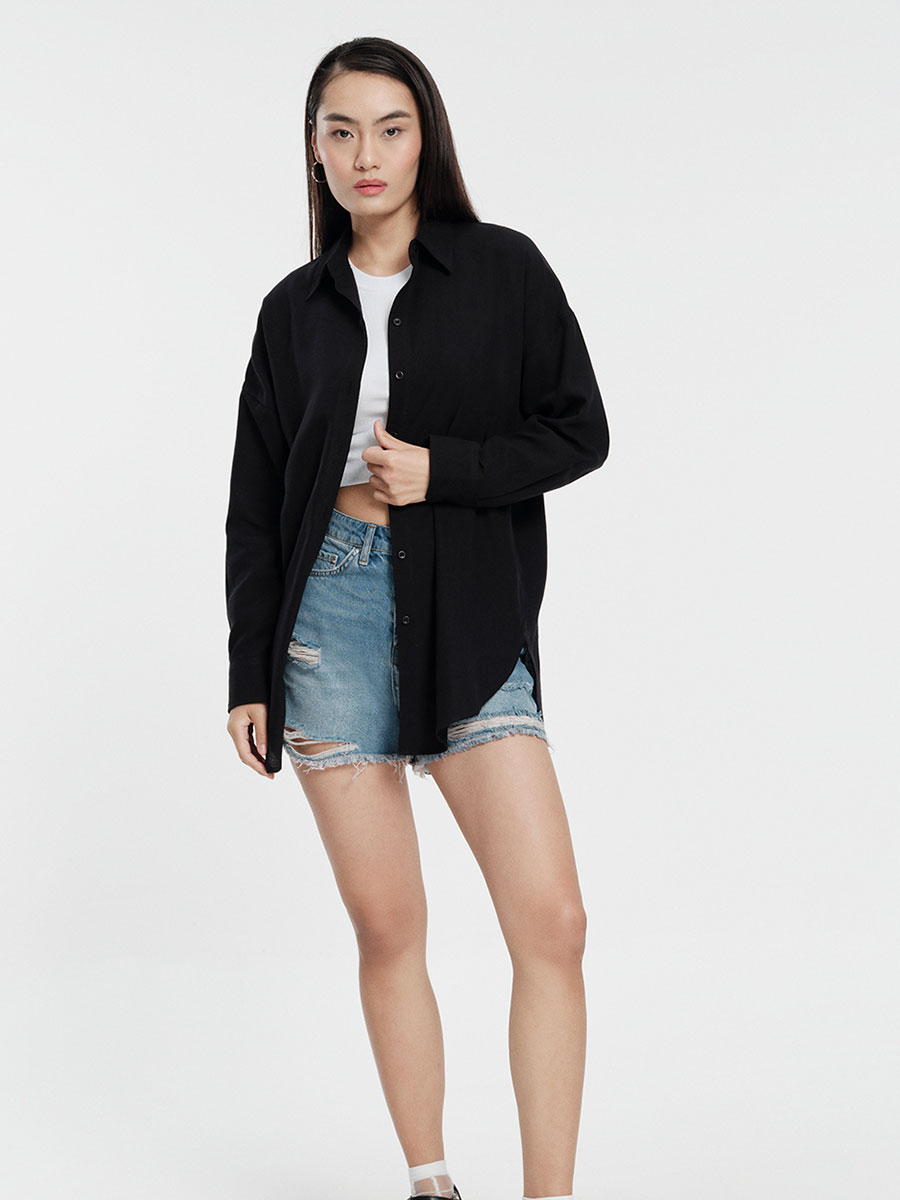 Loose Fit Kadın Gömlek U.kol