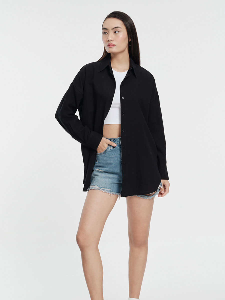 Loose Fit Kadın Gömlek U.kol