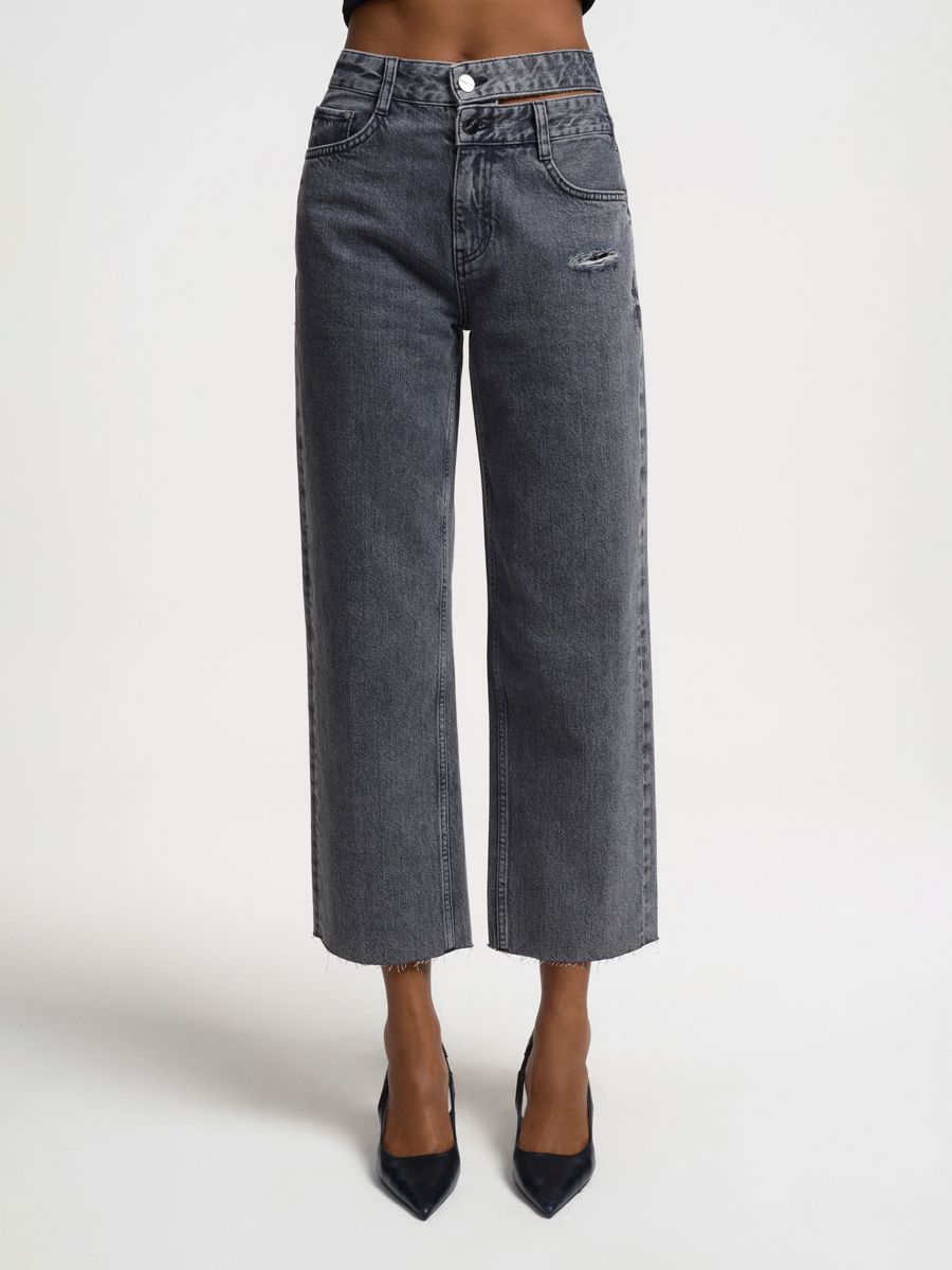 Crop Wide Leg Regular Fit Kadın Pantolon