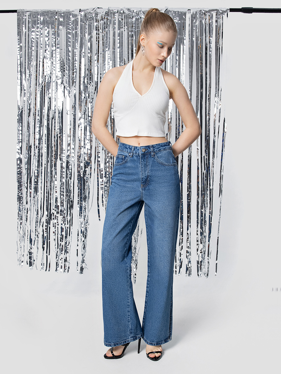 Long Wide Leg Regular Fit Kadın Pantolon