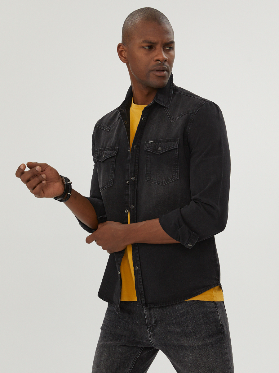 Slim Fit Erkek Gömlek U.kol