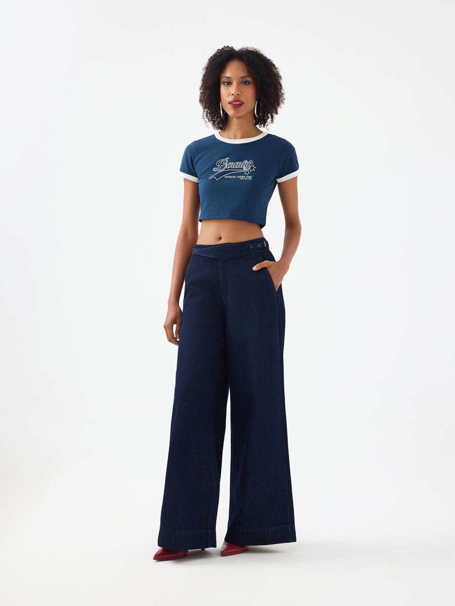 Slim Crop Fit Kadın Tshirt K.kol