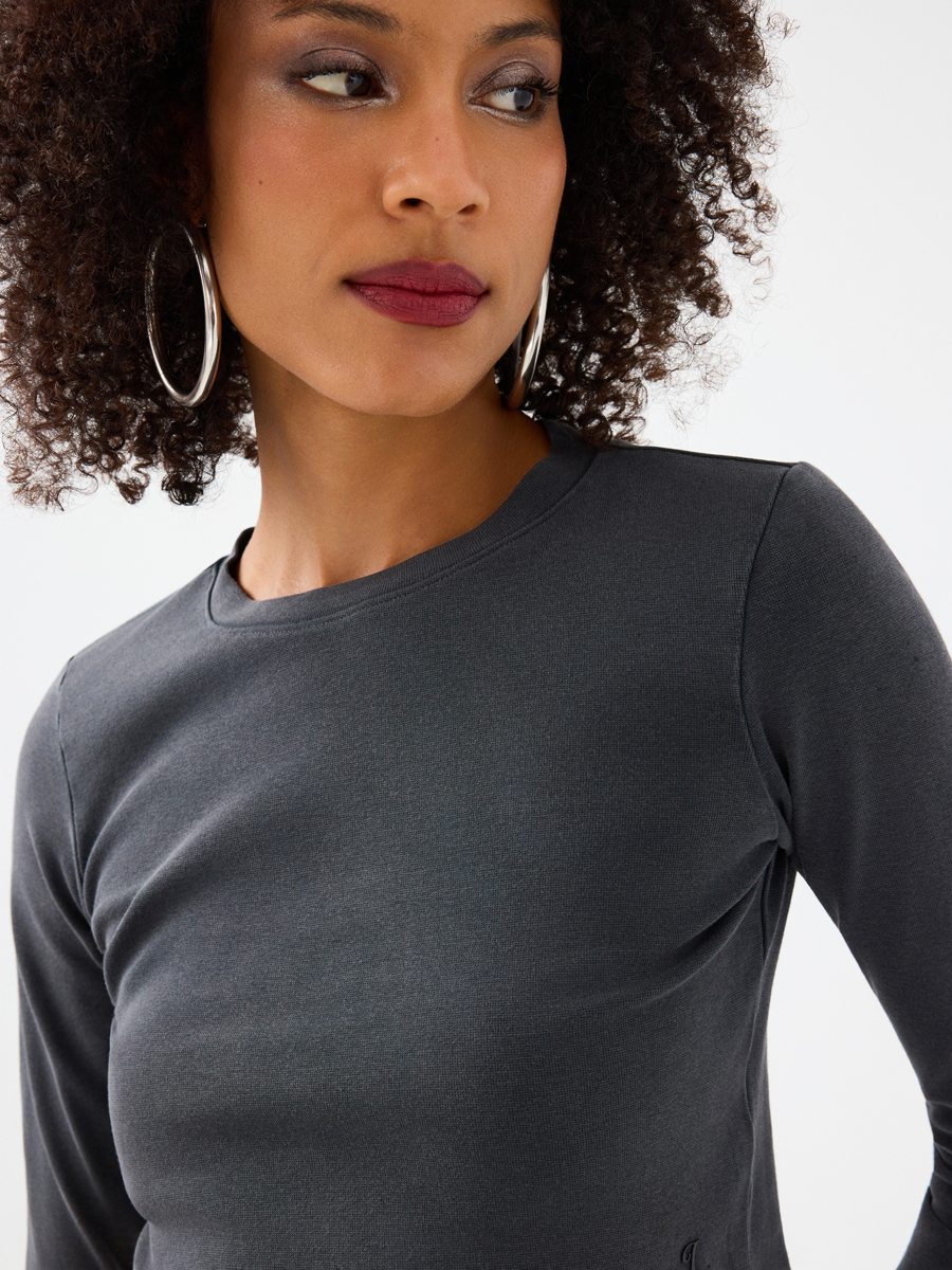 Slim Crop Fit Kadın Bluz U.kol