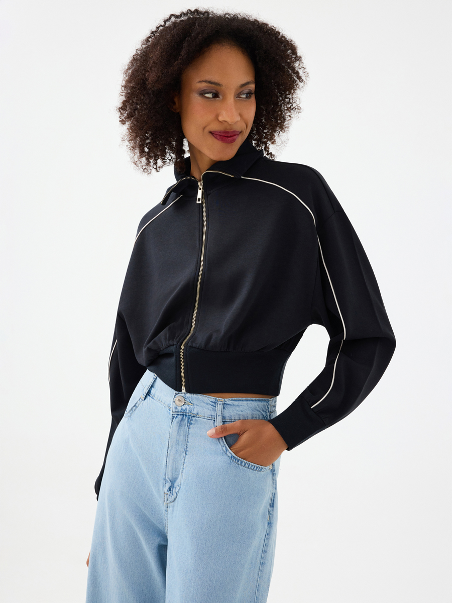 Long Crop Kadın Sweatshirt