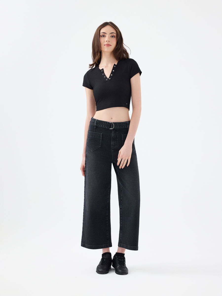 Crop Kadın Tshirt K.kol