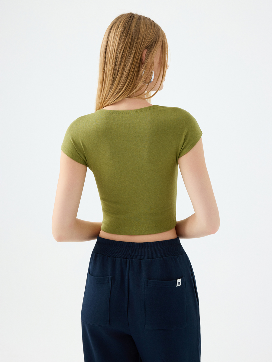 Crop Kadın Tshirt K.kol