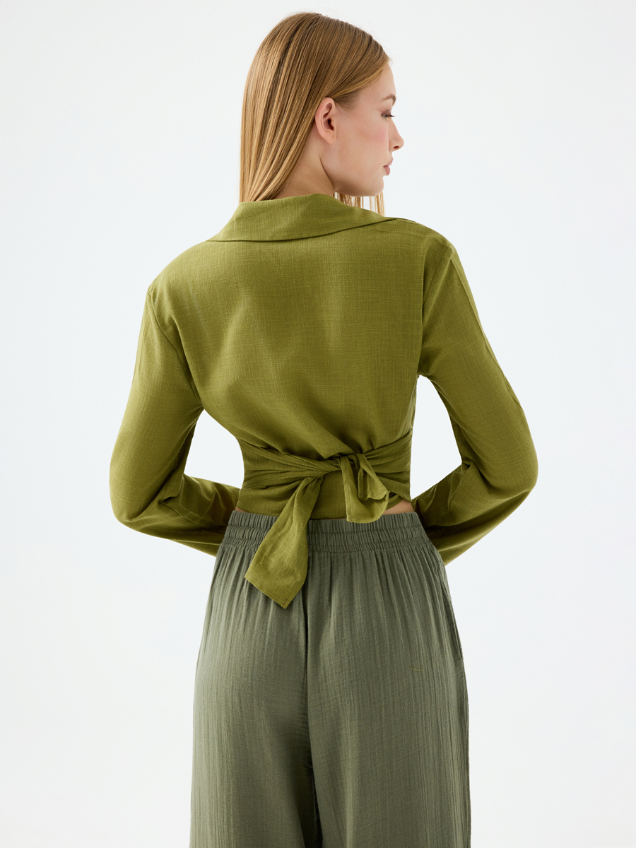 Crop Kadın Gömlek U.kol