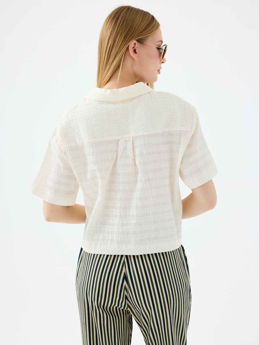 Loose Crop Kadın Gömlek K.kol