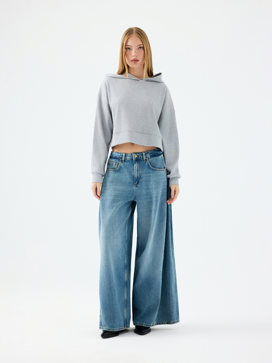 Long Crop Kadın Sweatshirt