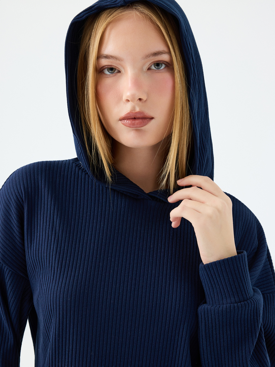 Long Crop Kadın Sweatshirt