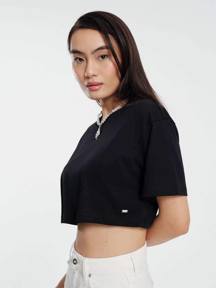 Loose Crop Kadın Tshirt K.kol