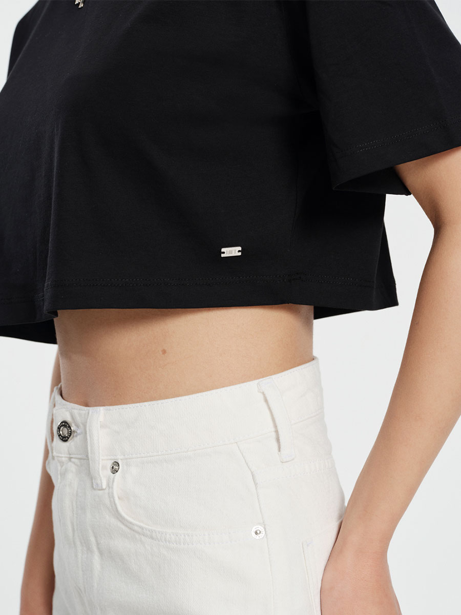 Loose Crop Kadın Tshirt K.kol