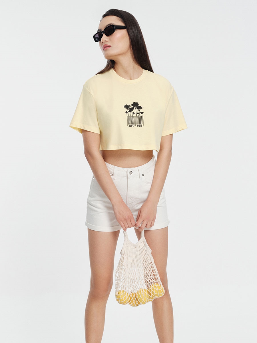 Loose Crop Kadın Tshirt K.kol