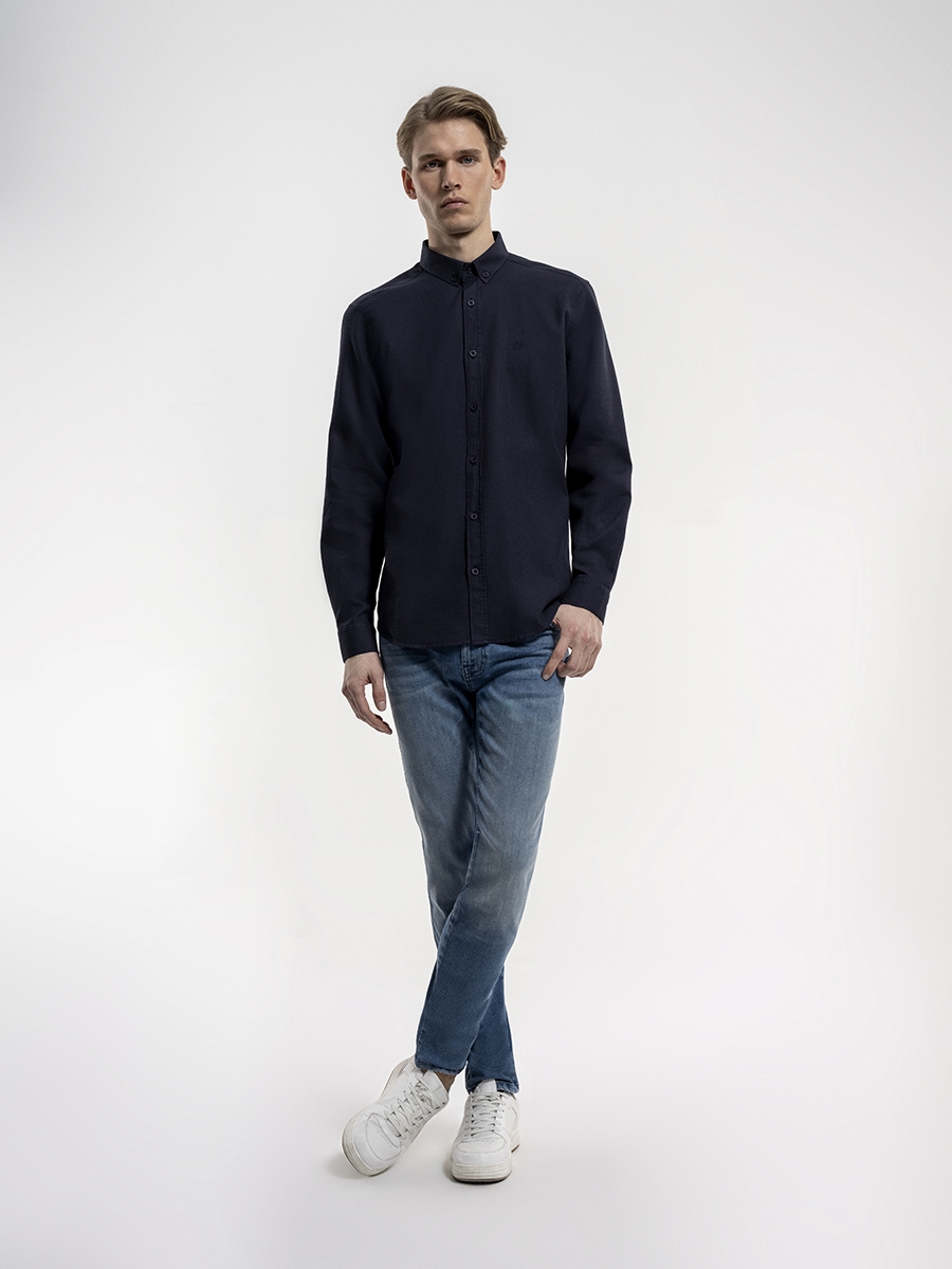 Navy Men Long Sleeve Shirt Tum urunler LOFT