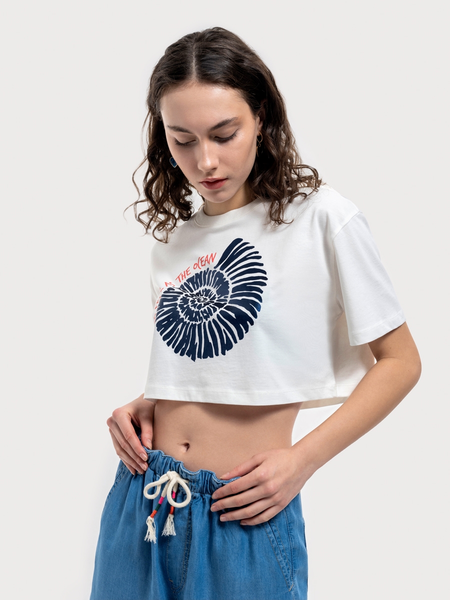 Loose Crop Kadın Tshirt K.kol