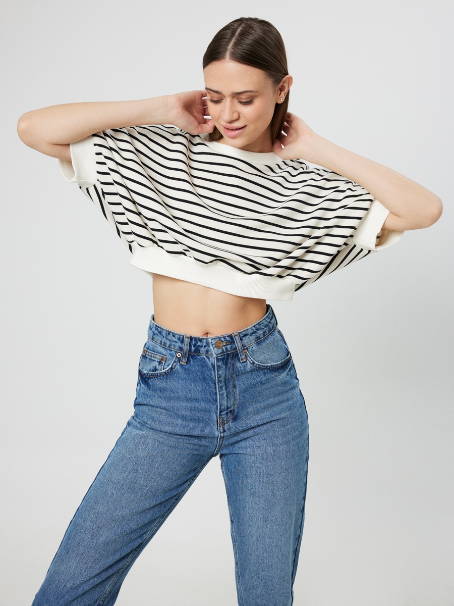 Loose Crop Kadın Sweatshirt