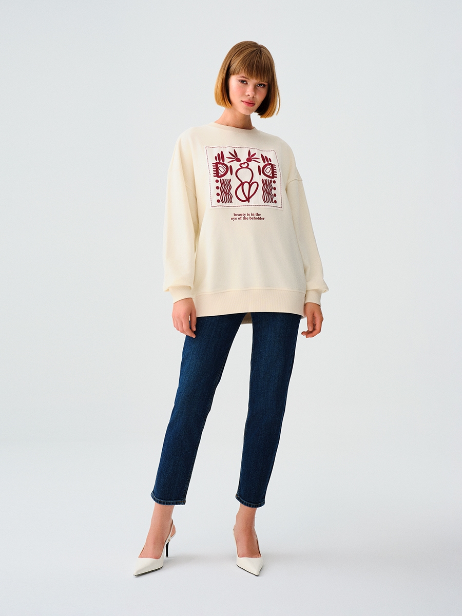 Loose Fit Kadın Sweatshirt