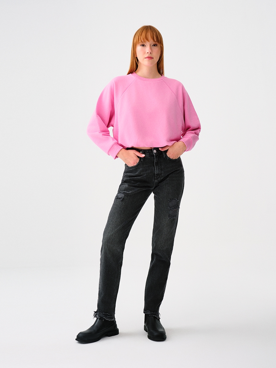 Long Crop Kadın Sweatshirt