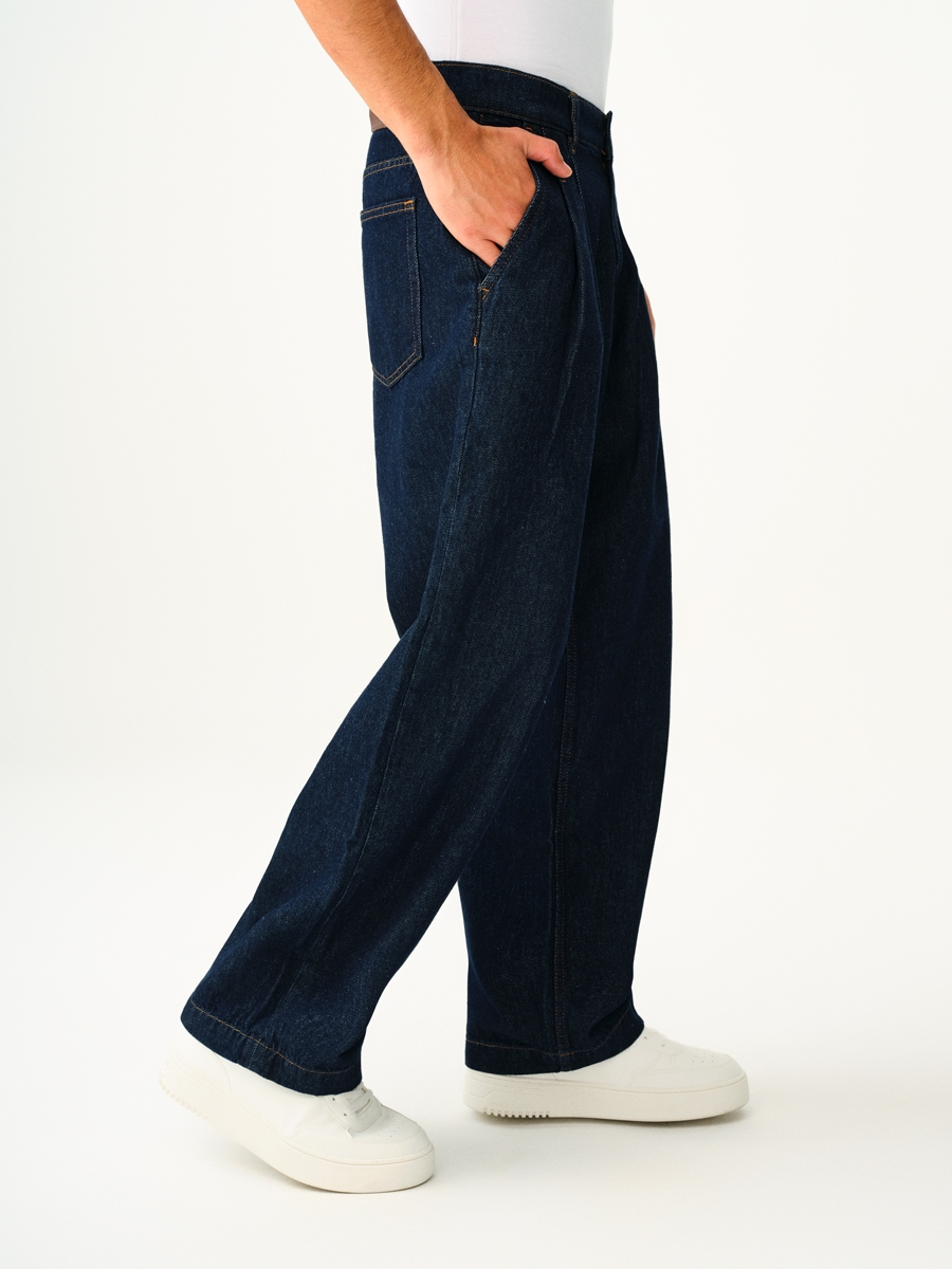 Pleated Jean Balloon Fit Erkek Pantolon