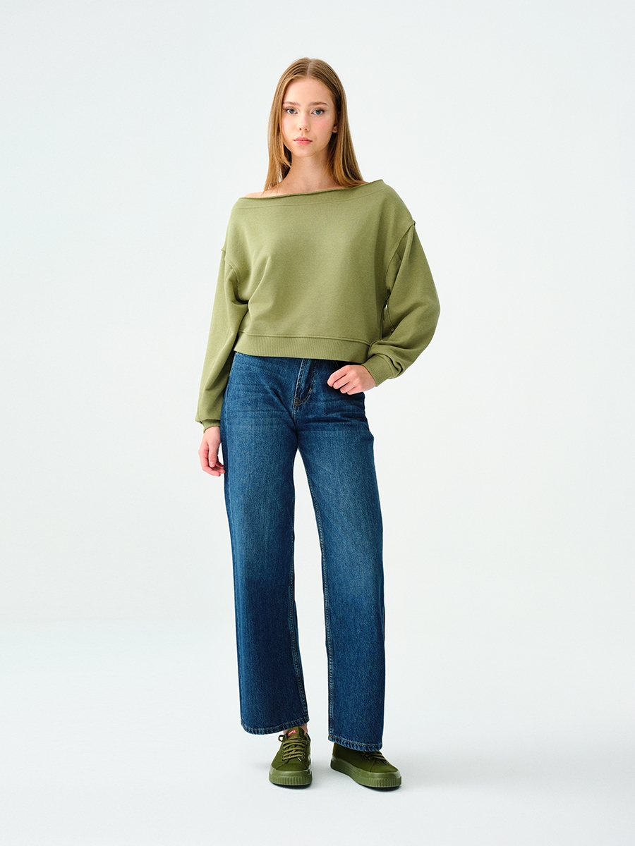 Long Crop Kadın Sweatshirt