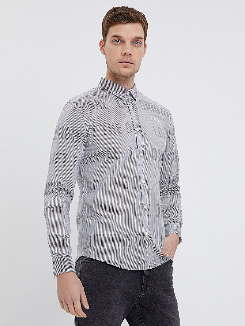 Slim Fit Erkek Gömlek U.kol