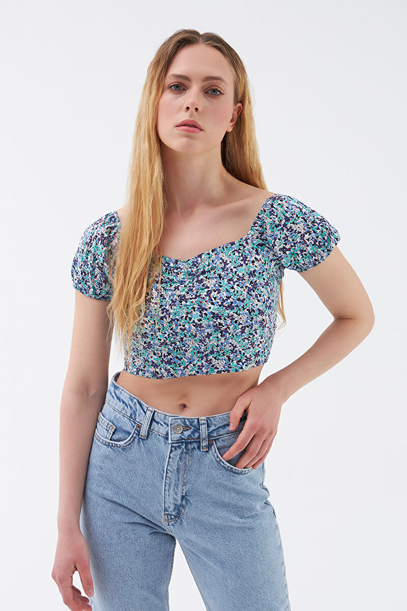 Crop Kadın Bluz K.kol