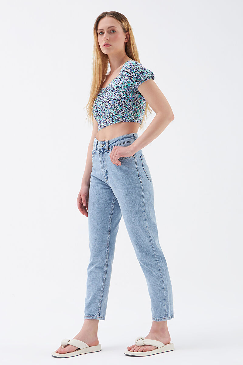 Crop Kadın Bluz K.kol