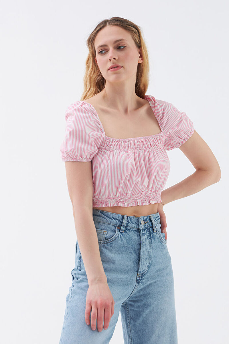 Crop Kadın Bluz K.kol