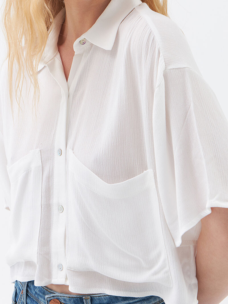 Crop Kadın Gömlek K.kol