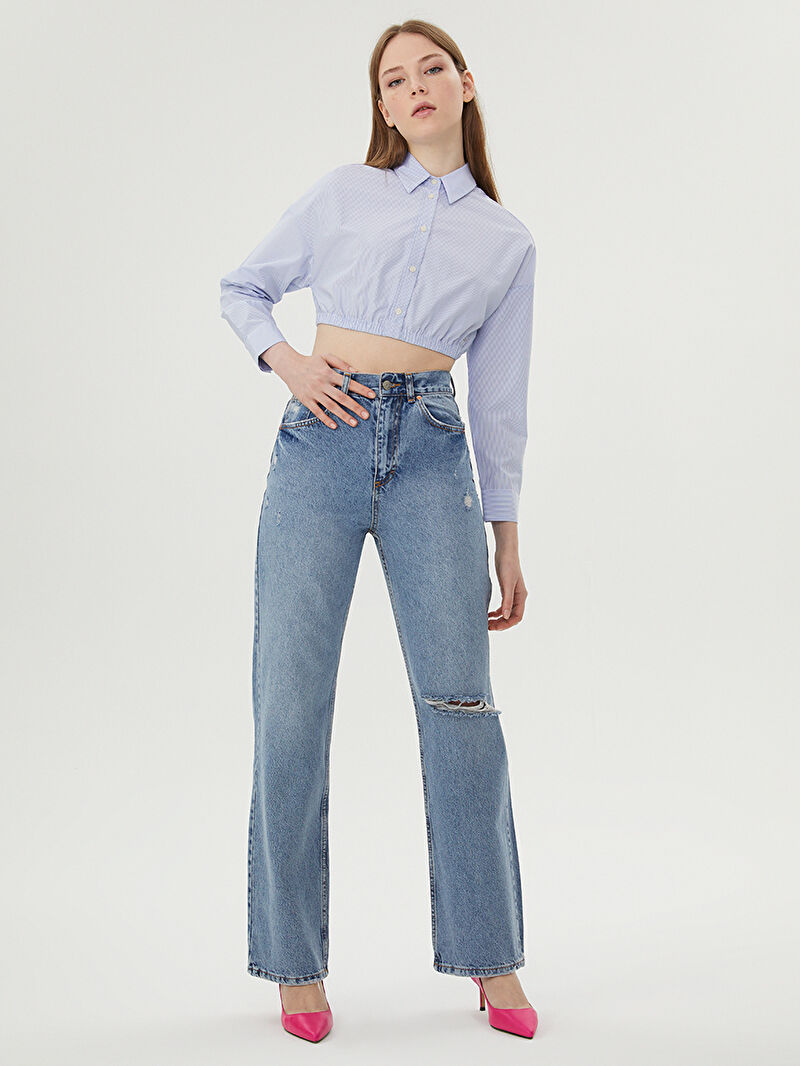 Crop Kadın Gömlek U.kol