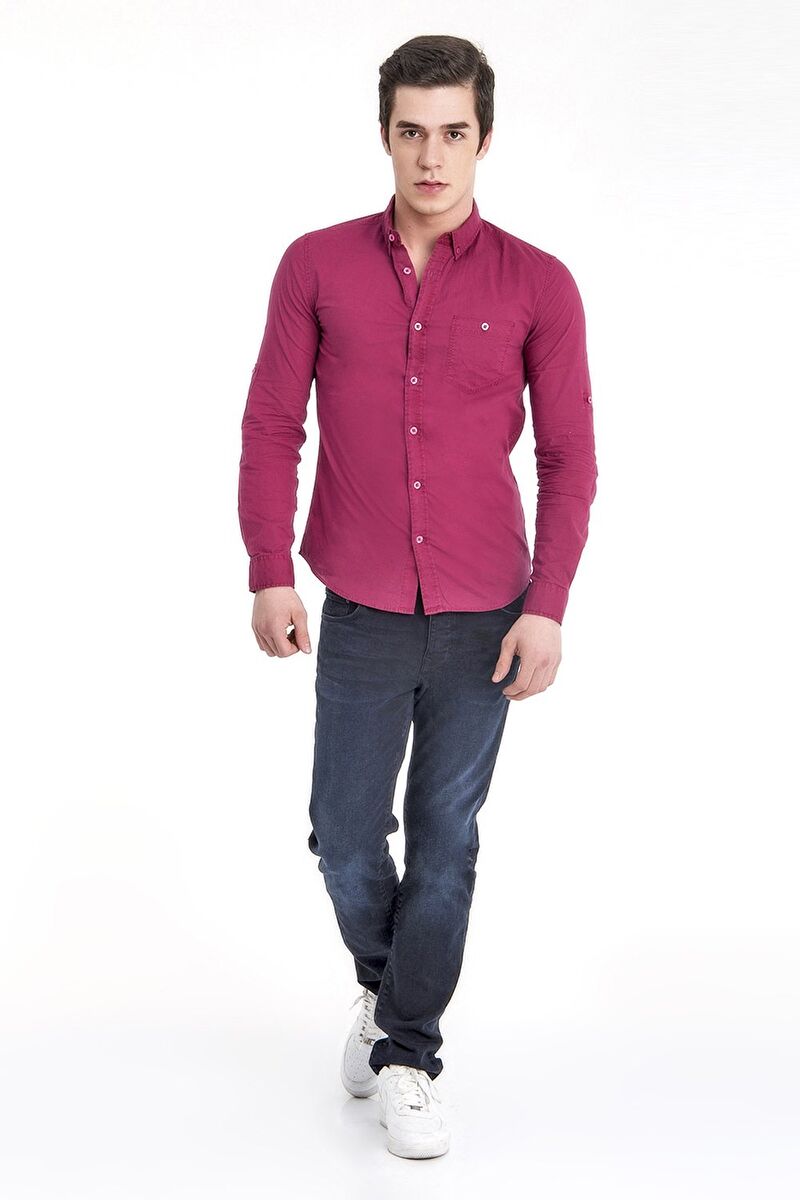 Slim Fit Erkek Gömlek U.kol