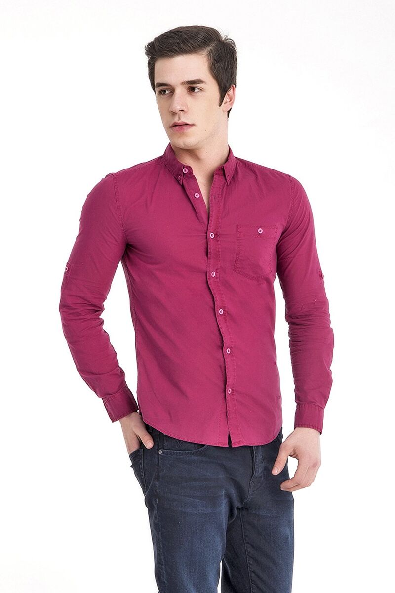 Slim Fit Erkek Gömlek U.kol
