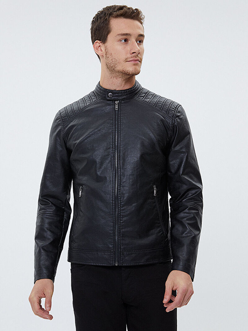 Slim Fit Erkek Mont Pu