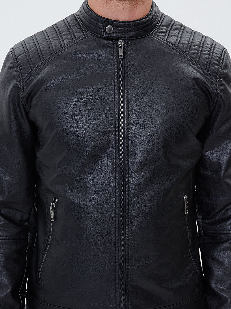 Slim Fit Erkek Mont Pu