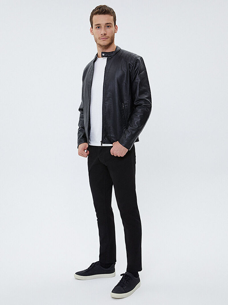 Slim Fit Erkek Mont Pu