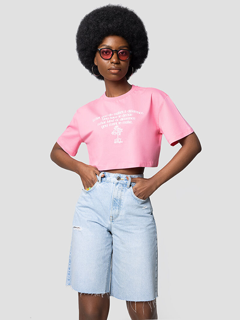 Long Crop Kadın Tshirt K.kol
