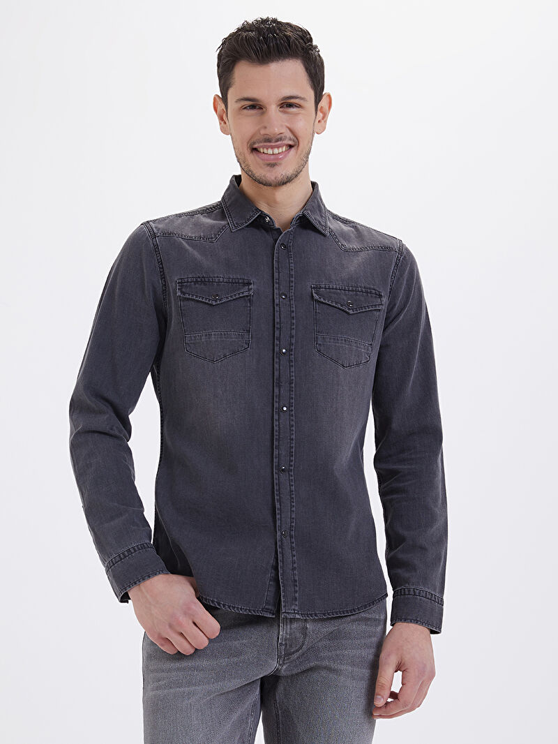 Slim Fit Erkek Gömlek U.kol