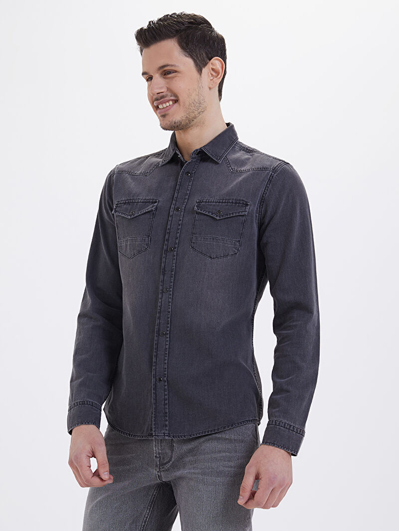 Slim Fit Erkek Gömlek U.kol