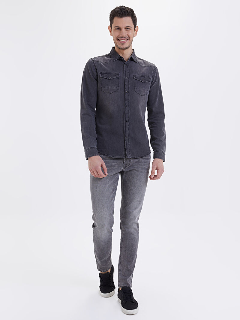 Slim Fit Erkek Gömlek U.kol