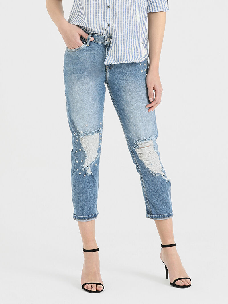 Sexy Boyfriend Slim Fit Kadın Pantolon