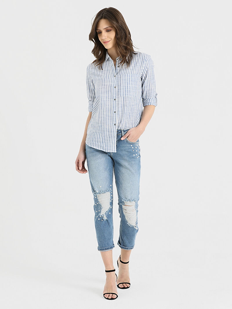 Sexy Boyfriend Slim Fit Kadın Pantolon