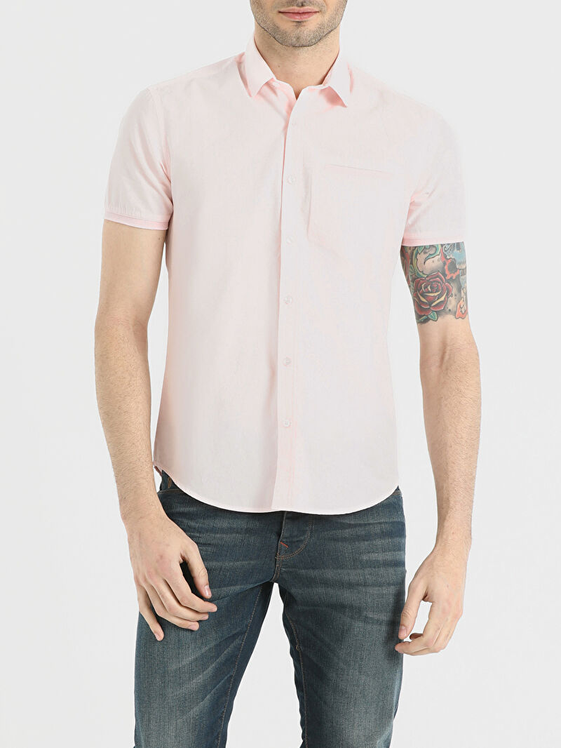 Slim Fit Erkek Gömlek K.kol