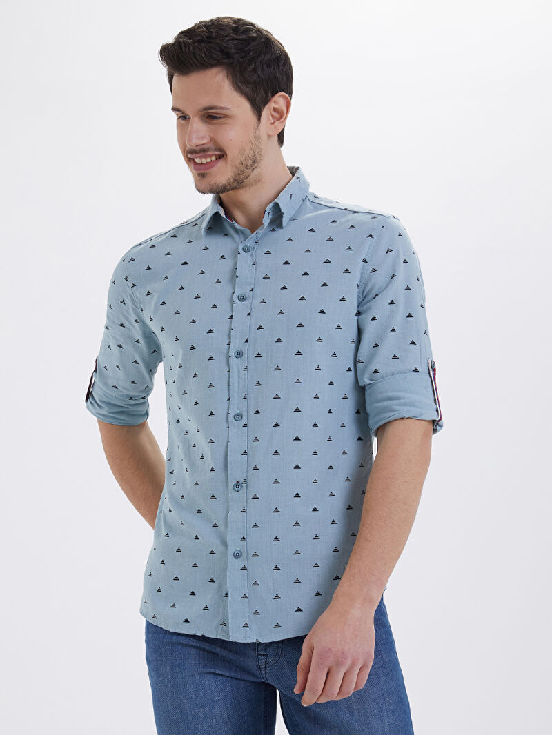 Slim Fit Erkek Gömlek U.kol